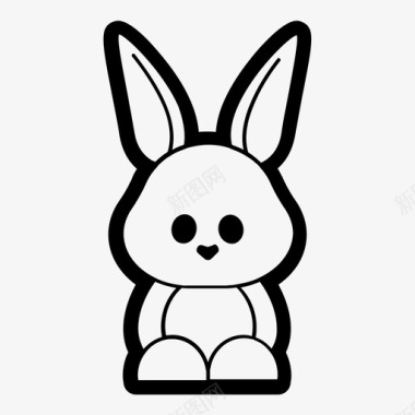 兔子可爱的耳朵图标图标