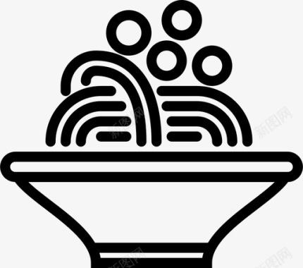 肉丸碗晚餐图标图标