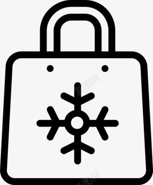 雪地圣诞购物雪地购物袋图标图标