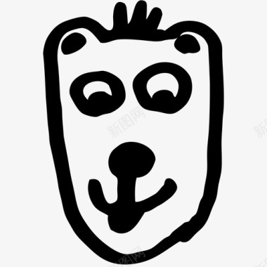 素描动物熊嘟嘟素描粘糊糊的图标图标
