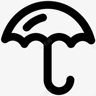 海滩遮阳伞伞遮阳伞保护图标图标