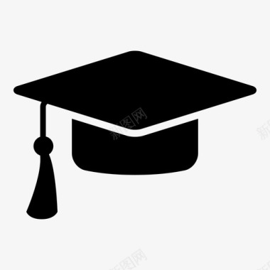毕业砂浆板流苏帽子图标图标
