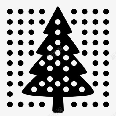 圣诞树雪图案图标图标