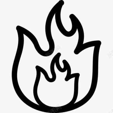 火焰手绘火焰轮廓形状手绘图标图标