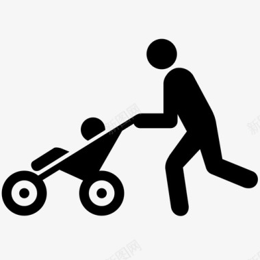 婴儿推车婴儿车推车为人父母图标图标