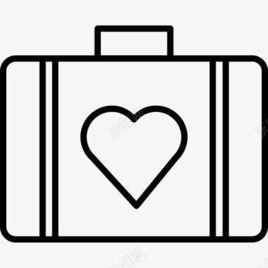 一个心形的黑色手提箱工具和器具几下图标图标