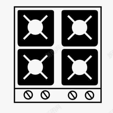 喝水的电器炉顶电器烹饪图标图标