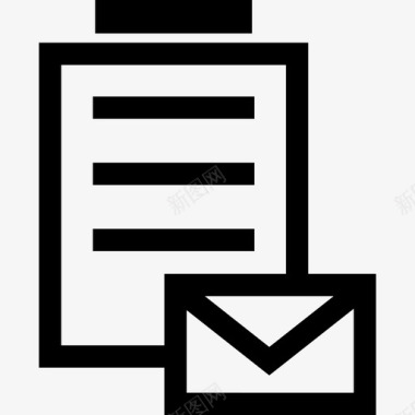 便笺纸和电子邮件信封界面图标图标