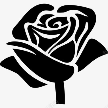 玫瑰的形状自然花朵图标图标