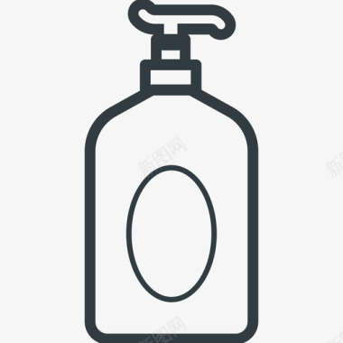 洗发水时尚和服装线图标图标