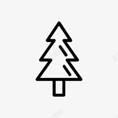 圣诞挂件装饰松树刺尖刺图标图标