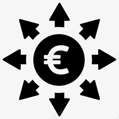 外汇投资商业欧元图标图标