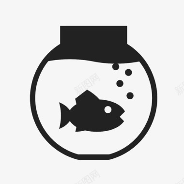 鱼缸泡泡金鱼图标图标