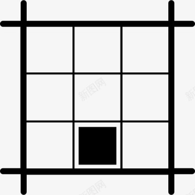 在最南端的中心用黑色正方形布局正方形界面图标图标