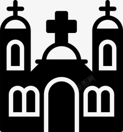 门字架天主教修道院宗教祈祷图标高清图片