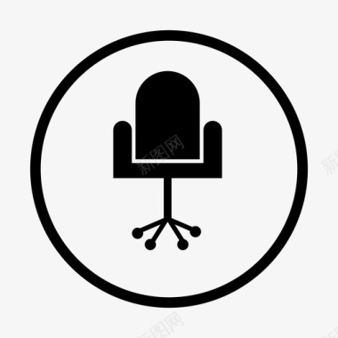 办公椅家具照明和男士配件图标图标