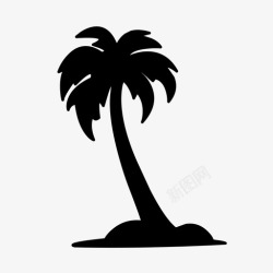 夏威夷岛棕榈树夏威夷岛图标高清图片