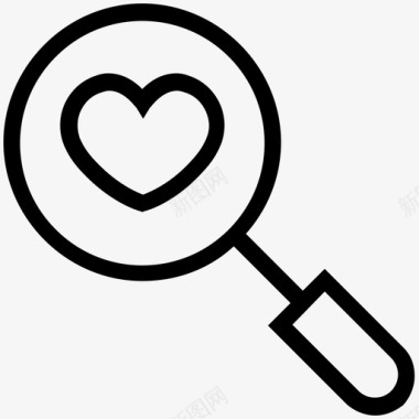 寻找身边心脏搜索放大镜爱情搜索图标图标