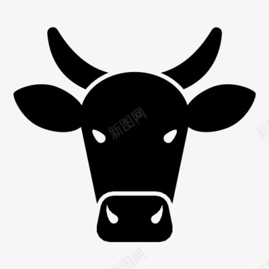 温和牛头牛牲畜图标图标