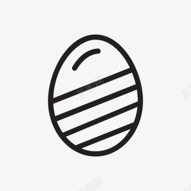 彩蛋条纹图案轮廓复活节彩蛋图标图标