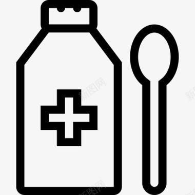剂量药瓶汤匙处方图标图标