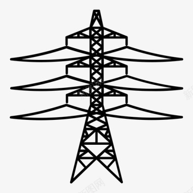 101塔输电塔电力电力铁塔图标图标