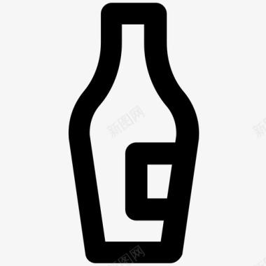 酒瓶酒店粗体线条图标图标