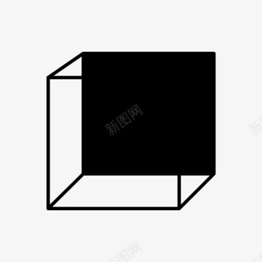 立方体三维黑色图标图标