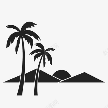 棕榈热带树木图标图标