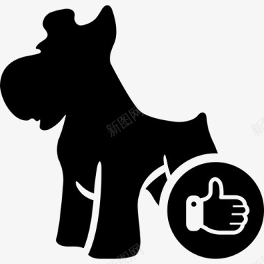 大拇指上的狗标志动物宠物酒店图标图标