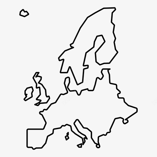 欧洲轮廓图简笔画简图图片