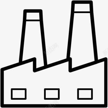 工厂的烟囱工厂整体制造厂图标图标