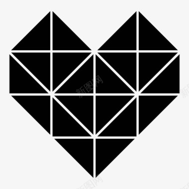 三角形心脏蛋挞派图标图标