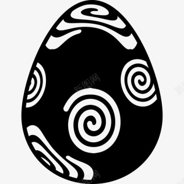 带螺旋装饰的复活节彩蛋形状复活节彩蛋图标图标