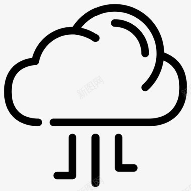 雨云连接气象图标图标