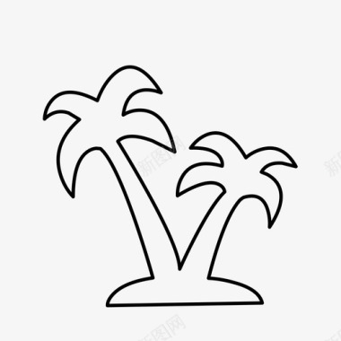 棕榈树热带植物图标图标