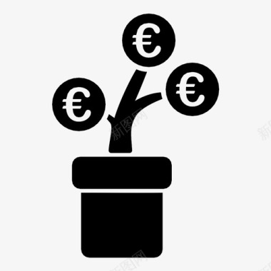 金钱菇欧元利润记录大麻图标图标