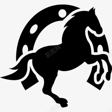 跳舞的马和马蹄铁背景动物马2图标图标