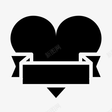 直播间礼物icon心形横幅情人节甜蜜图标图标