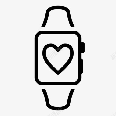 心脏手表时间皮带图标图标