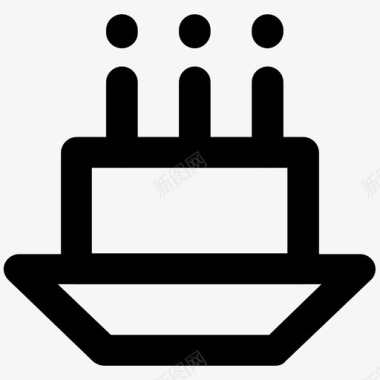 生日蛋糕酒店粗体线条图标图标