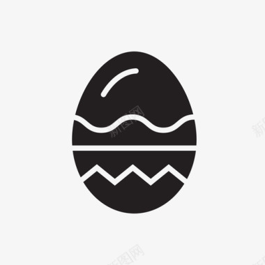 鸡蛋组合图案黑色复活节彩蛋图标图标