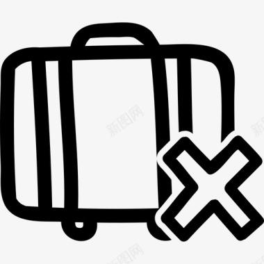 取消行李箱手绘界面符号手绘图标图标