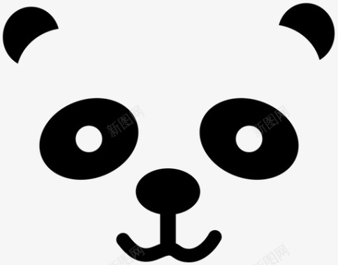 熊猫动物竹子图标图标
