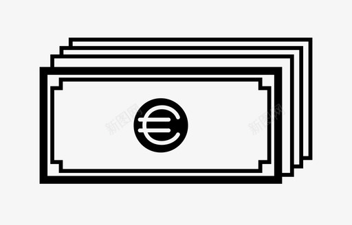 欧元图标欧元面包现金图标图标