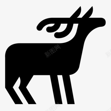麋鹿角鹿驯鹿麋鹿图标图标