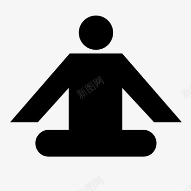 坐瑜伽健身冥想图标图标