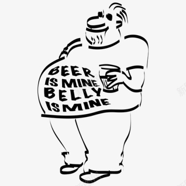 啤酒是我的肚子是我的酒精图标图标