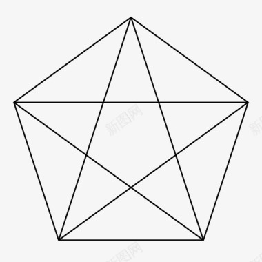 神圣几何五角星形技术侧面图标图标