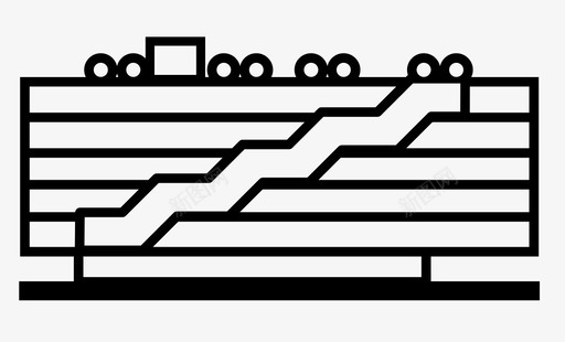 博物馆蓬皮杜中心波堡楼梯图标图标